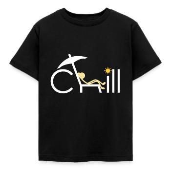 Chill - Kinder T-Shirt - Schwarz - Vorne - AI Model Kid Female (0cm)