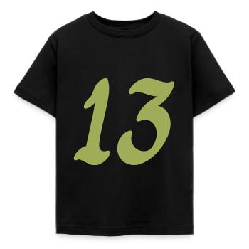 13 - Kinder T-Shirt - Schwarz - Vorne - AI Model Kid Female (0cm)