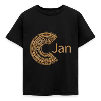 For Jan - Kids' T-Shirt - black - Front - AI Model Kid Female (0cm)
