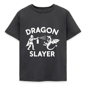 Dragon Slayer Knight Ren Faire LARP, Renaissance - Kinder T-Shirt - Dunkelgrau - Vorne - AI Model Kid Female (0cm)
