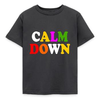 Calm down - Kids' T-Shirt - dark grey - Front - AI Model Kid Female (0cm)