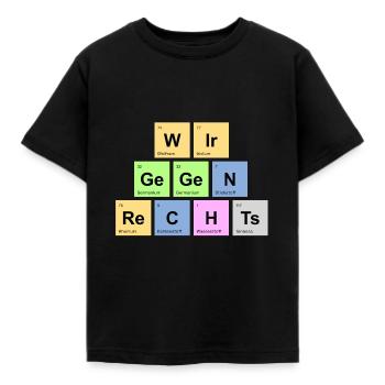 wir gegen rechts - Chemische Elemente - Kinder T-Shirt - Schwarz - Vorne - AI Model Kid Female (0cm)