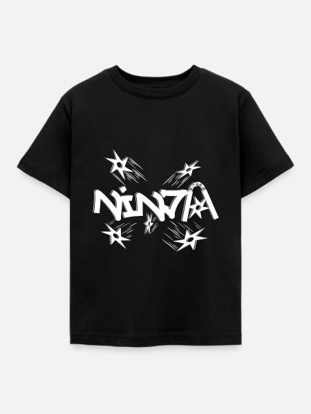 Ninja - Kinder T-Shirt - Schwarz