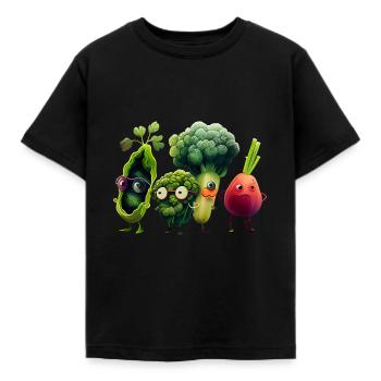 Veggie Vegetable Squad - Kids' T-Shirt - black - Front - AI Model Kid Female (0cm)