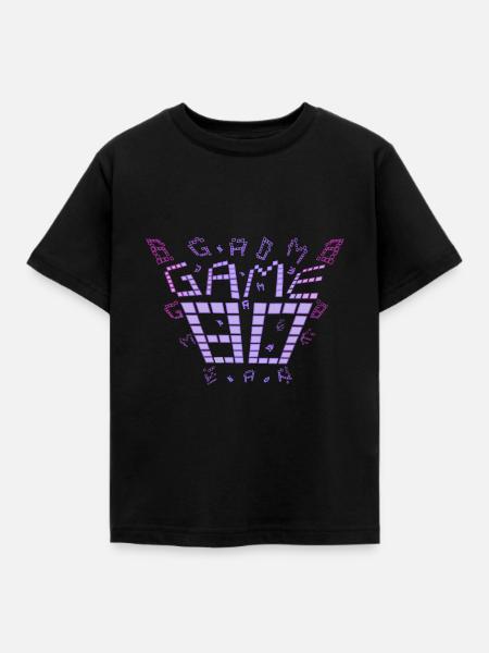 game 80s design purple - Kinder T-Shirt - Schwarz