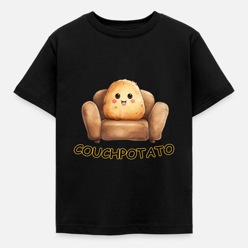 Couchpotato - Kinder T-Shirt - Schwarz