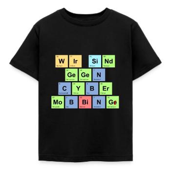 wir sind gegen Cybermobbing - Chemische Elemente - Kinder T-Shirt - Schwarz - Vorne - AI Model Kid Female (0cm)