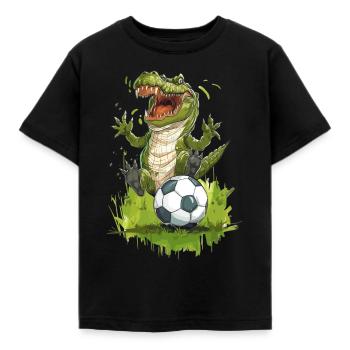 Fußball Krokodil Crocodile Crocodrilo Bestseller - Kinder T-Shirt - Schwarz - Vorne - AI Model Kid Female (0cm)
