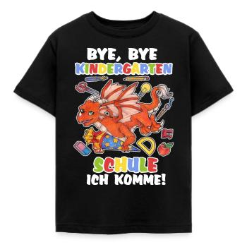 Niedlicher Drache Einschulung Kind Zuckertüte - Kinder T-Shirt - Schwarz - Vorne - AI Model Kid Female (0cm)