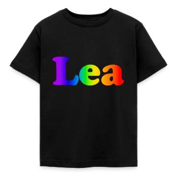 Lea - Kinder T-Shirt - Schwarz - Vorne - AI Model Kid Female (0cm)