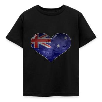 Australien-Herz - Kinder T-Shirt - Schwarz - Vorne - AI Model Kid Female (0cm)