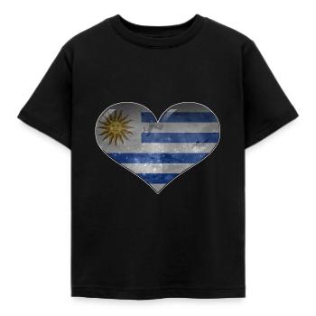 Cœur de l’Uruguay - T-shirt Enfant - noir - Devant - AI Model Kid Female (0cm)