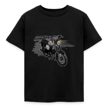 S51 (grau) // Illustration - Kinder T-Shirt - Schwarz - Vorne - AI Model Kid Female (0cm)