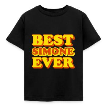 Lustiges Geschenk mit Vornamen Simone - Kinder T-Shirt - Schwarz - Vorne - AI Model Kid Female (0cm)