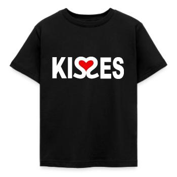 Kisses - Kinder T-Shirt - Schwarz - Vorne - AI Model Kid Female (0cm)