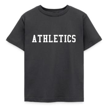 ATHLETICS (WHITE) - Kids' T-Shirt - dark grey - Front - AI Model Kid Female (0cm)