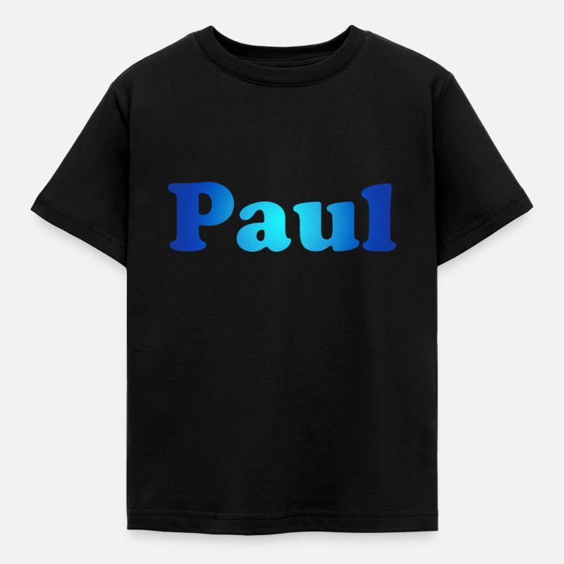 Paul blau - Kinder T-Shirt - Schwarz