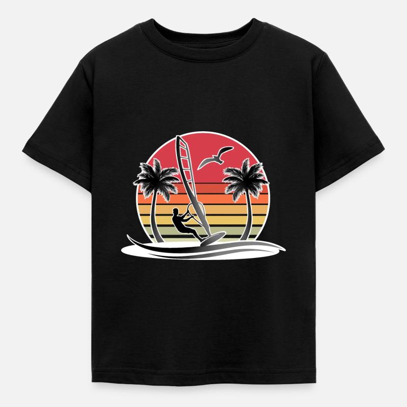 Windsurfing Windsurfer Windsurf - Camiseta niño - negro
