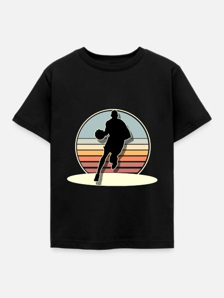 Basketball Basketballer - Kinder T-Shirt - Schwarz