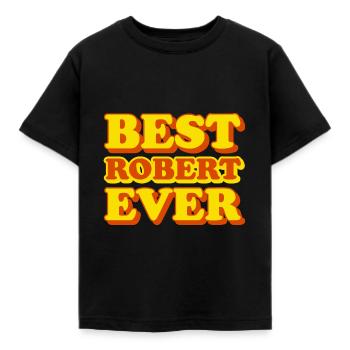 Robert First Name Funny Gift - Kids' T-Shirt - black - Front - AI Model Kid Female (0cm)
