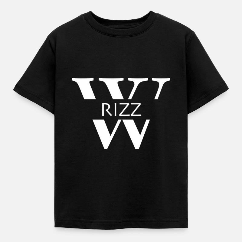 w rizz - Kinder T-Shirt - Schwarz