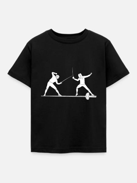 Fechten - Kinder T-Shirt - Schwarz