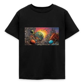 Apokalyptische Science-Fiction - Kinder T-Shirt - Schwarz - Vorne - AI Model Kid Female (0cm)