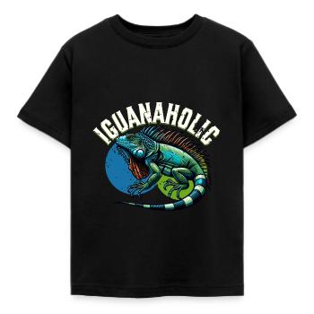 Leguan - Kinder T-Shirt - Schwarz - Vorne - AI Model Kid Female (0cm)