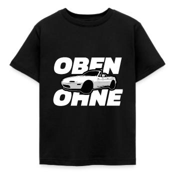 OBEN OHNE CABRIO - Kinder T-Shirt - Schwarz - Vorne - AI Model Kid Female (0cm)