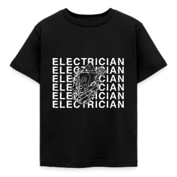 Électricien Électricien Technicien d’éclairage Lampe - T-shirt Enfant - noir - Devant - AI Model Kid Female (0cm)