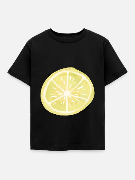 Zitronen Scheibe - Kinder T-Shirt - Schwarz