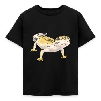 Leopardgecko Reptil Haustier Gecko - Kinder T-Shirt - Schwarz - Vorne - AI Model Kid Female (0cm)