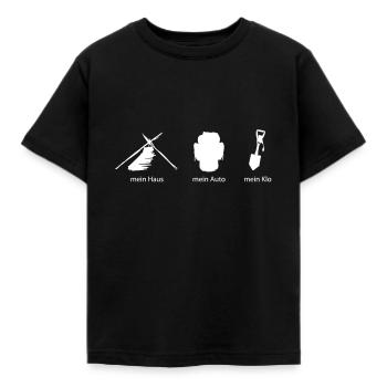Haus Auto Klo - Kinder T-Shirt - Schwarz - Vorne - AI Model Kid Female (0cm)