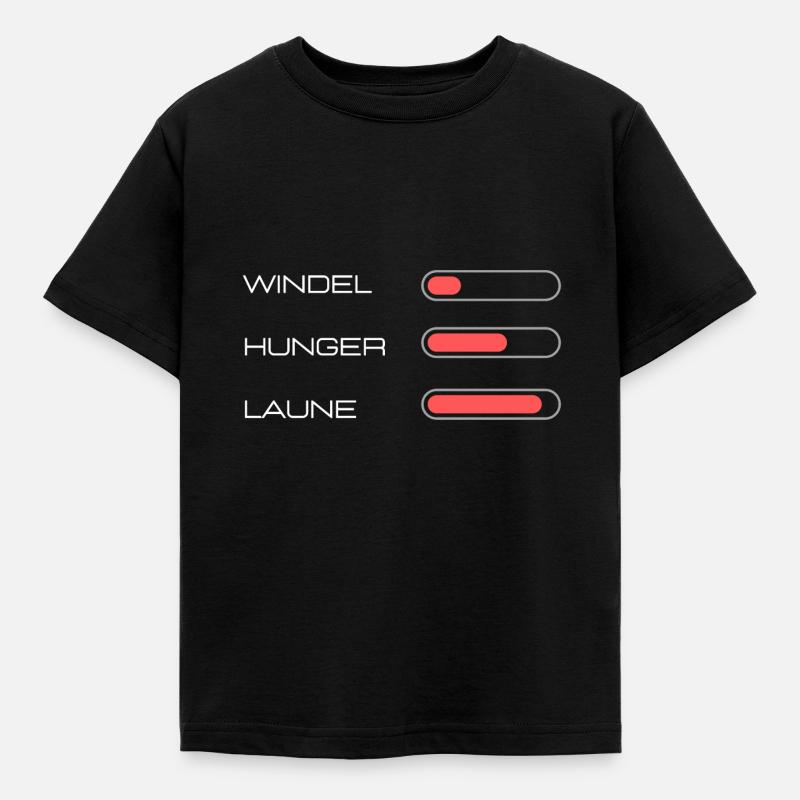 Windel - Laune - Hunger - Geschenkidee, Geschenk - Kinder T-Shirt - Schwarz