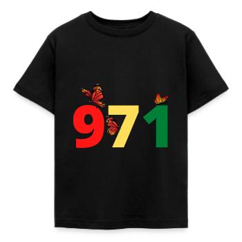 971 la Guadeloupe - T-shirt Enfant - noir - Devant - AI Model Kid Female (0cm)