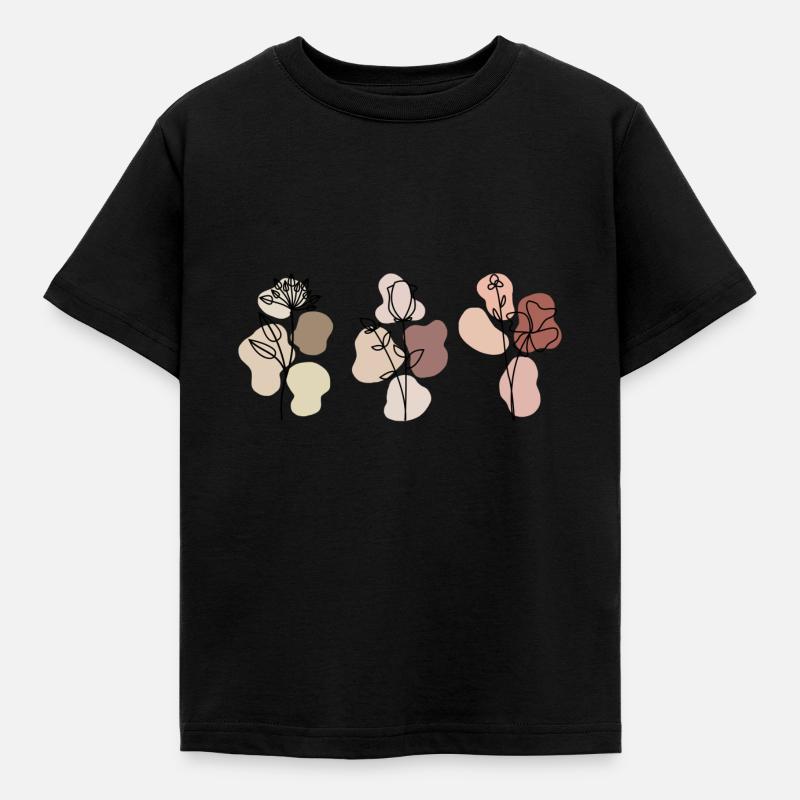 Schwarze Blüten - Kinder T-Shirt - Schwarz