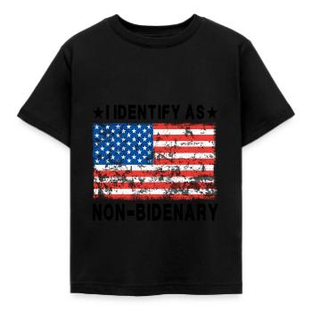 Je m’identifie comme non-Bidenary - 2024 - T-shirt Enfant - noir - Devant - AI Model Kid Female (0cm)