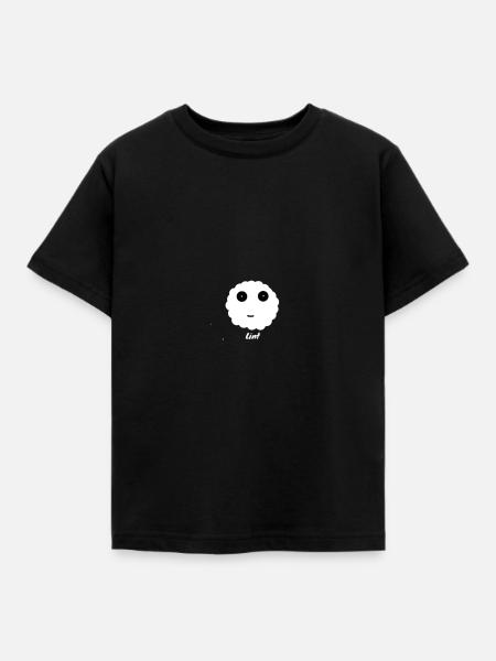 Kleiner weisser Fussel - Kinder T-Shirt - Schwarz