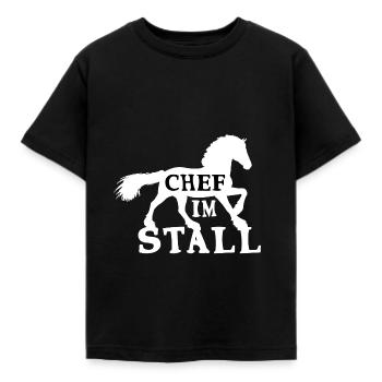 Chef im Stall Pferd - Kinder T-Shirt - Schwarz - Vorne - AI Model Kid Female (0cm)