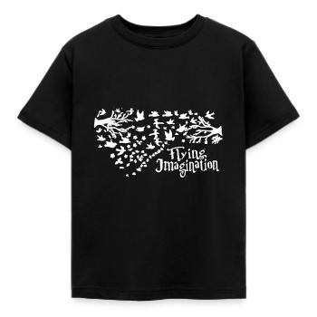 Flying imagination white - Kids' T-Shirt - black - Front - AI Model Kid Female (0cm)