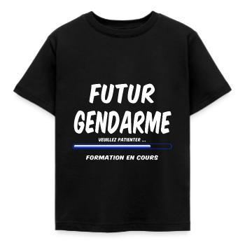 gendarme / gendarmerie - T-shirt Enfant - noir - Devant - AI Model Kid Female (0cm)