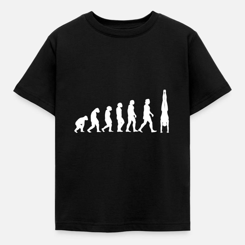 Handstand Evolution Gymnastics turnen Calisthenics - Kinder T-Shirt - Schwarz