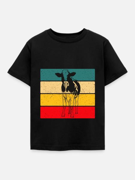 Kuh - Kinder T-Shirt - Schwarz