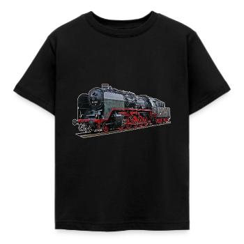 Dampflok BR 50 3501 - Kinder T-Shirt - Schwarz - Vorne - AI Model Kid Female (0cm)