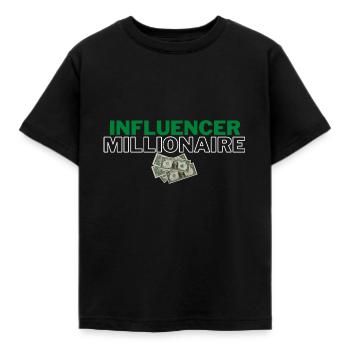 Influencer Millionaire - Kids' T-Shirt - black - Front - AI Model Kid Female (0cm)