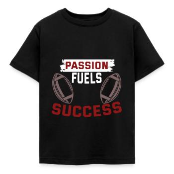 Passion fuels Success - American Football T-shirt - Kinder T-Shirt - Schwarz - Vorne - AI Model Kid Female (0cm)