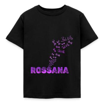 Spaßig Rossana - Kinder T-Shirt - Schwarz - Vorne - AI Model Kid Female (0cm)