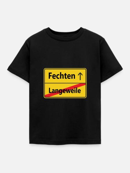 Langeweile? Fechten - Kinder T-Shirt - Schwarz