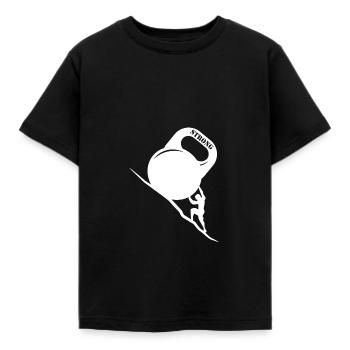 Sisyphos Sisyphus Kettlebell Kugelhantel Fitness - Kinder T-Shirt - Schwarz - Vorne - AI Model Kid Female (0cm)