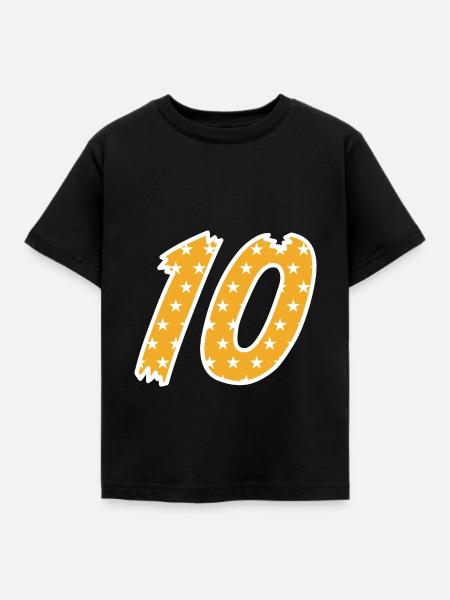 Zehn - Kinder T-Shirt - Schwarz